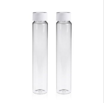 TOC样品瓶套装: 60mL透明样品瓶 24-400螺口&白色开孔盖 本色PTFE/白色硅胶垫(TOC<10ppb)|27.5×140mm