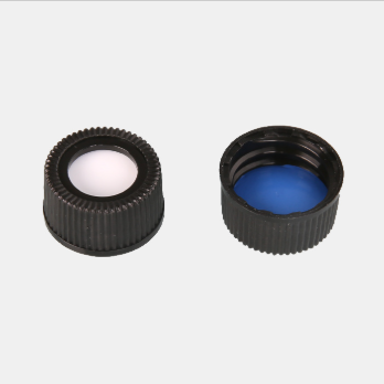 18-400预组装黑色开孔螺纹盖 带蓝色PTFE/白色硅胶|18-400